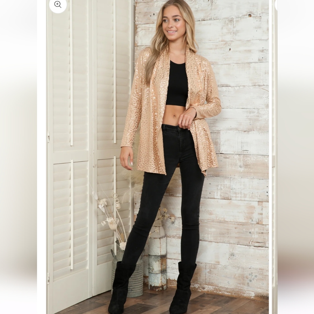 - Leopard Shimmer Lightweight Blazer